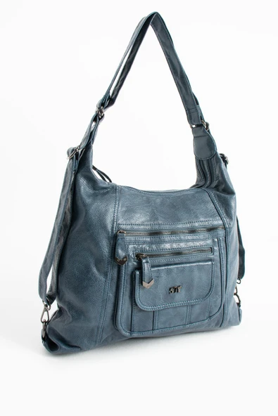 571 collections Suni Deri Sırt Çantası Mavi (Model: 571-13-13M) - Resim 4