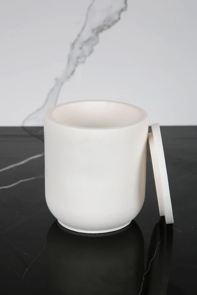 Mermer Desenli Beton Pamukluk Kapaklı Kutu Dekoratif Kutu