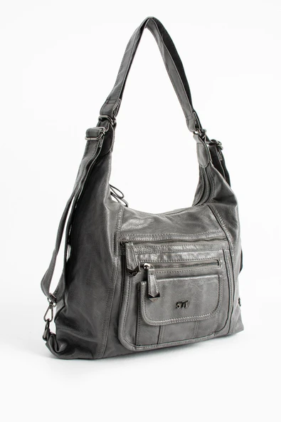 571 collections Suni Deri Sırt Çantası Gri (Model: 571-13-13M) - Resim 4