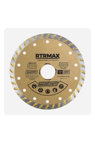 Rtrmax RET180 Turbo Kanallı Elmas Testere 180x22MM