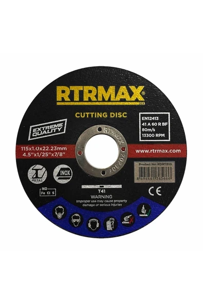 Rtrmax RDM11510 Metal Kesme Diski 115X1.0MM - 2