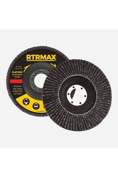 Rtrmax RDF11580 115mm 80 Kum Alüminyum Oksit Flap Disk - 3