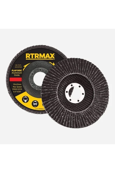 Rtrmax RDF11560 115mm 60 Kum Alüminyum Oksit Flap Disk - 1