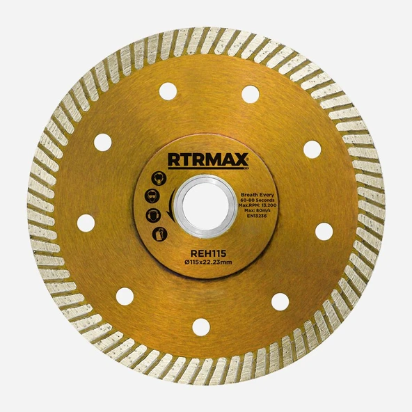 Rtrmax REH115 Çapaksız Turbo Kesim Elmas Testere 115*22mm - 1