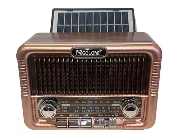 Concord RX-6060S Solar Güneş Enerji Panelli Nostaljik Radyo Bluetooth Hoparlör - 2