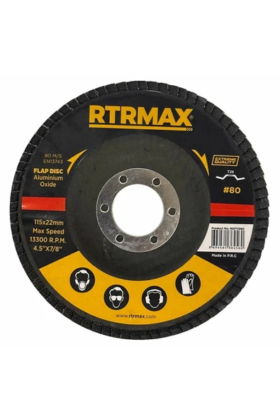 Rtrmax RDF11580 115mm 80 Kum Alüminyum Oksit Flap Disk