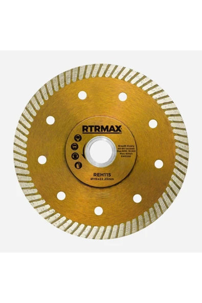 Rtrmax REH180 Çapaksız Turbo Kesim Elmas Testere 180*22 mm