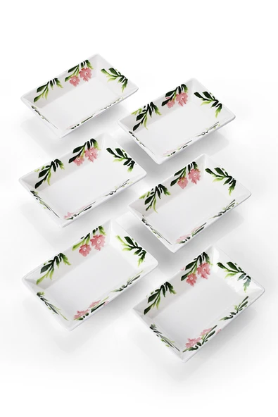 Piatti Naturali 6 adet Çerezlik Bahar Desen Handmade Sunumluk Reçellik Sosluk Kahvaltılık Çerez İkram Seti - 3