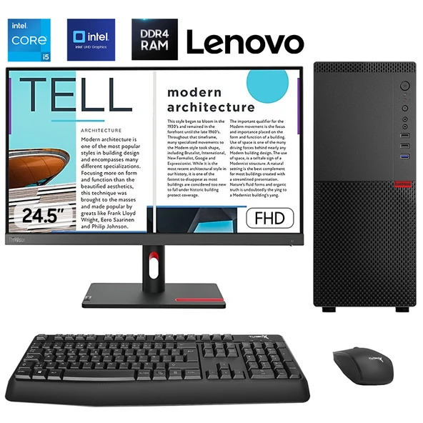 Turbox Tx6243 i5 9400 16GB DDR4 512GB NVMe 24.5 inç FHD Lenovo Kurumsal Masaüstü Ofis Hazır Sistem