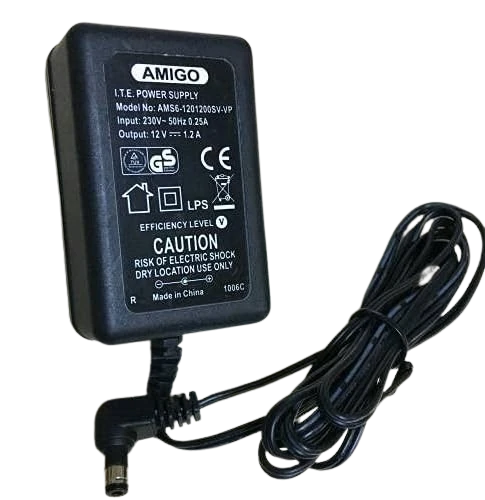 Amigo 12V 1A Modem ve Arduino Uyumlu Plastik Kasa Priz Tipi Adaptör AMS56-1201200SV-VP - 1