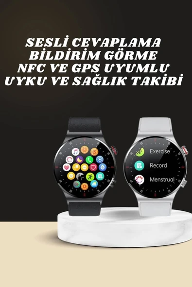 Akıllı Saat Amoled Ekran Bluetooth Bağlantılı Sesli Görüşme Nabız Ölçer - 2