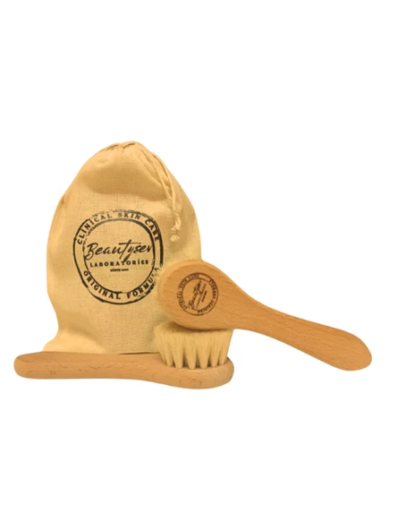 Beautysev %100 Doğal At kılı yüz bakım fırçası (Bez çanta hediyeli)