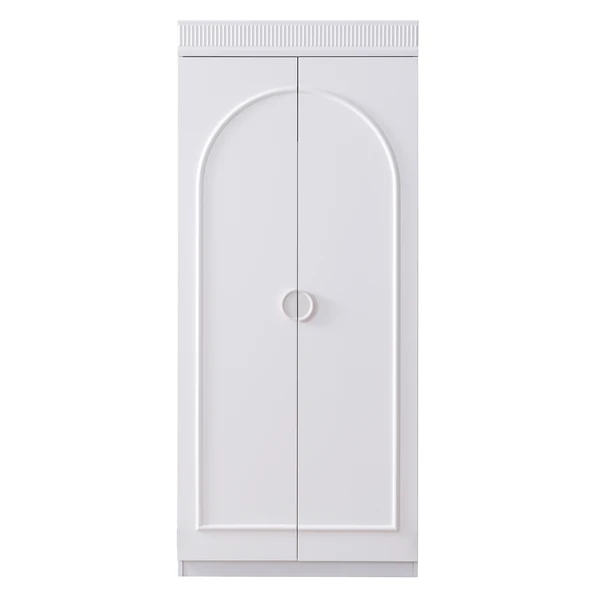 Gardırop, Dolunay 4 Kapaklı Dolap ve Ledli Kitaplık - Beyaz - 4