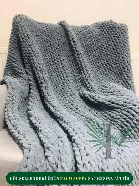 Palm Puffy Gri 150x200cm Tek Kişilik Battaniye - 2