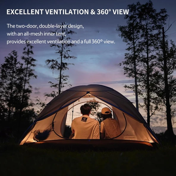 NATUREHİKE CLOUD CREEK UPF50+3 KİŞİLİK KAMP ÇADIRI - Resim 3