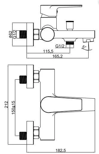 Creavit Sh630sm Sharp 2'li Duş Seti Takımı Mat Siyah - Resim 3