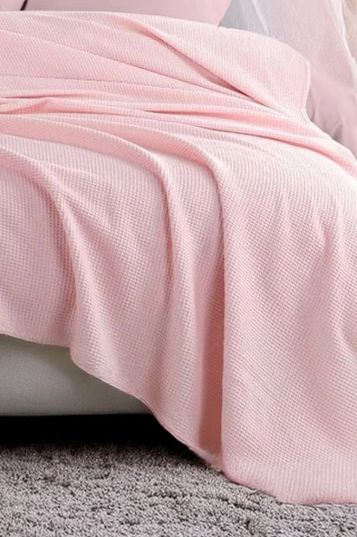 Upstyle Ecocel Pike Örtü Battal MegaKing 260x230cm Karde PudraPembe - Resim 2