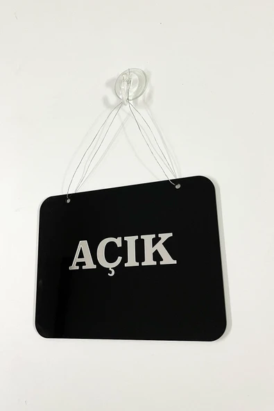 Mağaza Açık Kapalı Tabelası Pleksi - 20*15 Cm - Aynalı Gümüş Pleksi - 3