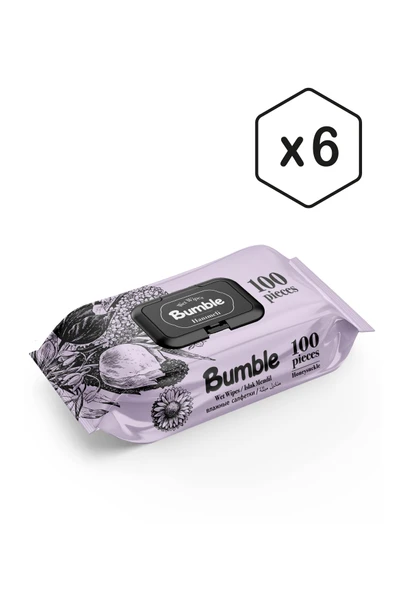 BUMBLE HANIMELİ ISLAK MENDİL 100 YAPRAK 6'LI PAKET ürün görseli
