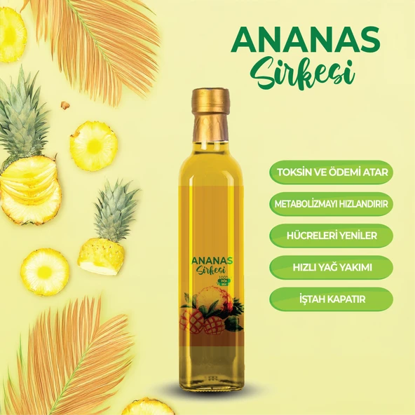 Ananas Sirkesi %100 Doğal Fermantasyon 500 Ml - 2