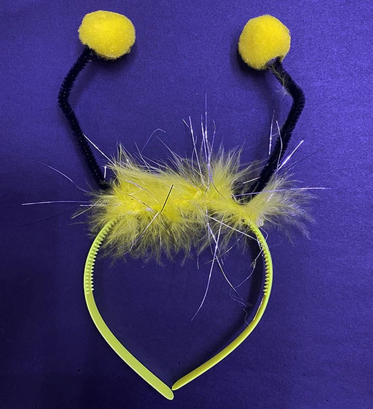 Nessiworld Sarı Ponponlu Gösteriler İçin Plastik Arı Maya Tacı