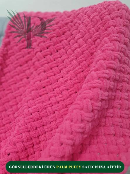 PALM PUFFY HASIR ÖRGÜLÜ PEMBE BEBEK BATTANİYESİ - 4