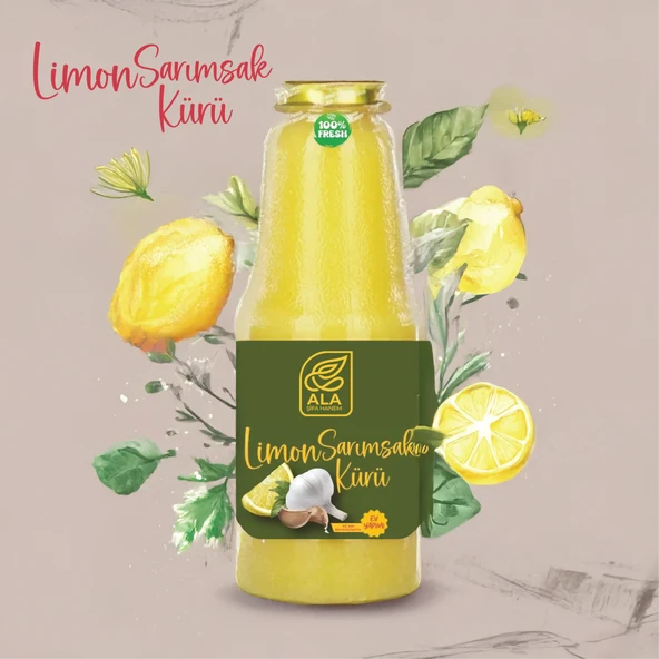 Limon Sarımsak Kürü El Yapımı %100 Doğal Katkısız 1000 ml Cam Şişe (40 gün dinlendirilmiştir)