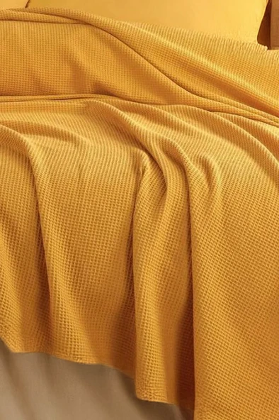 Upstyle Ecocel Pike Örtü Çift Kişilik 200x230cm Karde Hardal - Resim 2