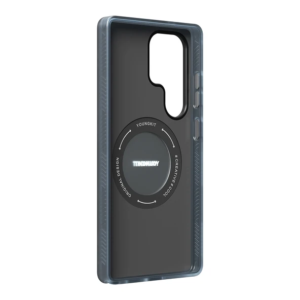 Galaxy S25 Ultra Kılıf M-safe Şarj Özellikli Youngkit 360° Standlı Technology Serisi Kapak - 9