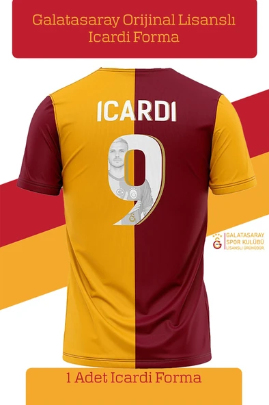 Galatasaray Orijinal Lisanslı İcardi Taraftar T-Shirt Metin Oktay Baskılı Hediyelik Ahşap Kutulu - 4