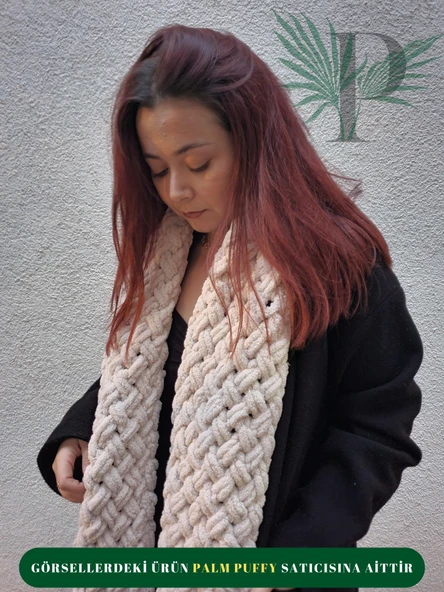 PALM PUFFY HASIR ÖRGÜLÜ ATKI - 2