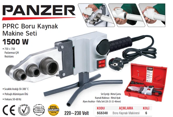 SGS 348 PANZER PPRC Boru Kaynak Makina Seti 1500 Watt - 2