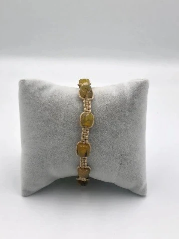 Tasarım Akik Taşı Küp Unisex Doğaltaş Bileklik