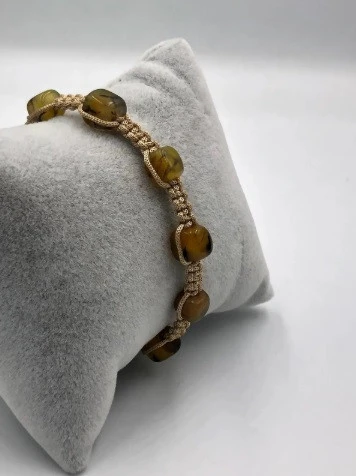 Tasarım Akik Taşı Küp Unisex Doğaltaş Bileklik - 4