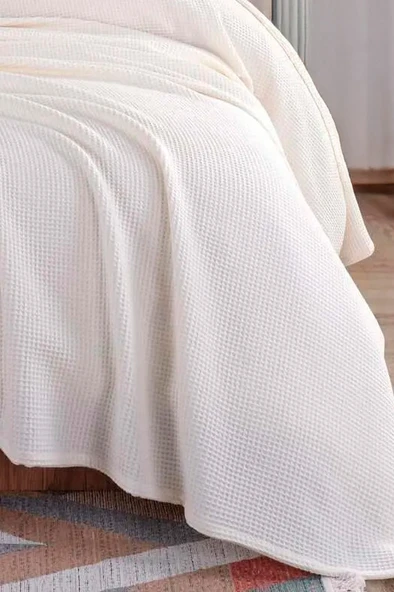 Upstyle Ecocel Pike Örtü Tek Kişilik 160x230cm Karde Krem - 2