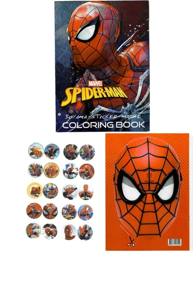 4'lü Brawll Stars Karakter Robloox  Minecrafft Spidermen Boyama kitabı seti(boyama, sticker, arka kapak mask - 6