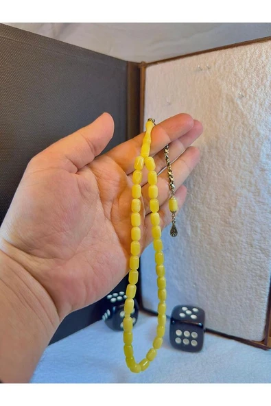 Beyrut Damla Kehribar Tesbih Kapsül Kesim T-58