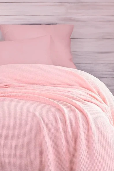 Upstyle Ecocel Pike Örtü Tek Kişilik 160x230cm Karde PudraPembe - 2