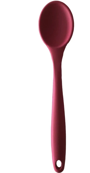 PinkRose Büyük Boy Kırmızı Silikon Spatula + Kaşık Set - 5