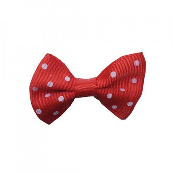 Kırmızı Beyaz Puantiyeli Fiyonk Süsleme Malzemesi 3 cm (500 Adet) - 2