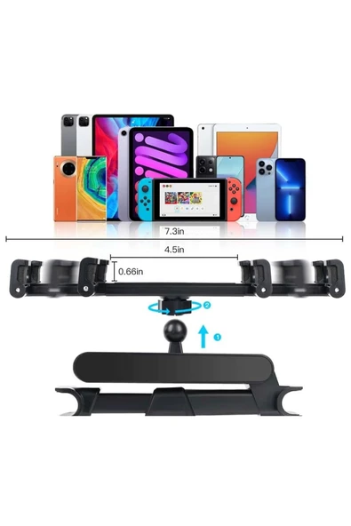 Hepu HP-A28 Araç İçi Koltuk Arkası Telefon Tablet Tutucu 360 Dönebilen Stand - 2