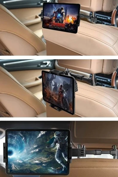 Hepu HP-A28 Araç İçi Koltuk Arkası Telefon Tablet Tutucu 360 Dönebilen Stand - 5