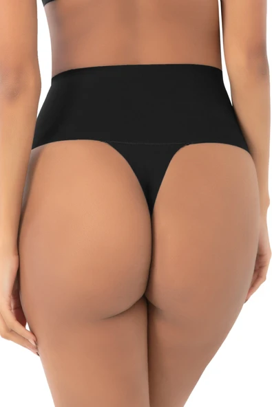 Kadın Lazer Kesim Yüksek Bel Seamless Dikişsiz Kadın Toparlayıcı String Tanga Külot Korse - 11
