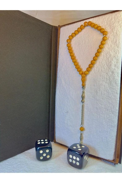 Çubuk Kehribar Tesbih Sarı Renkli Bilek Boy Küre Kesim T-72 - 2