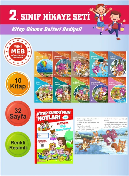 2.Sınıflar İçin Okumayı Sevdiren 10 lu Hikaye Seti 11 (Kitap Okuma Defteri Hediyeli) ürün görseli 1