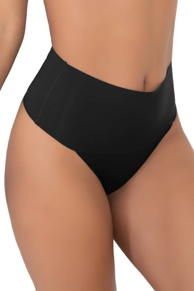 Kadın Lazer Kesim Yüksek Bel Seamless Dikişsiz Kadın Toparlayıcı String Tanga Külot Korse - 8