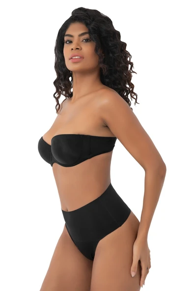 Kadın Lazer Kesim Yüksek Bel Seamless Dikişsiz Kadın Toparlayıcı String Tanga Külot Korse - 9