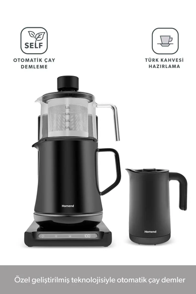 Smart Royaltea Plus 2 in 1 Otomatik Çay ve Türk Kahve Makinesi Wifi Mat Siyah