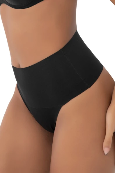 Kadın Lazer Kesim Yüksek Bel Seamless Dikişsiz Kadın Toparlayıcı String Tanga Külot Korse - 10