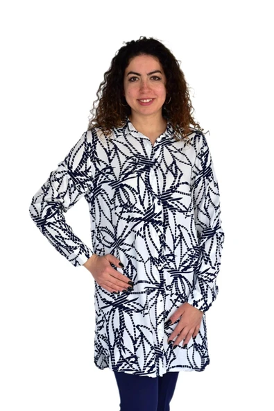 Kadın Çizgili Desen Viscon Gömlek BGL-ST04239 ürün görseli